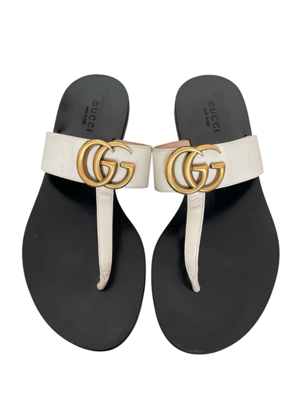 GUCCI Marmont Double GG Logo Classic Slide Flip Flop Thong Flat Sandals \\ 35